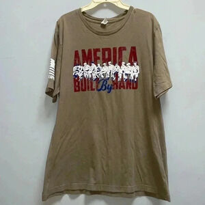 America Built By Hand Short Sleeve Tee - Brown